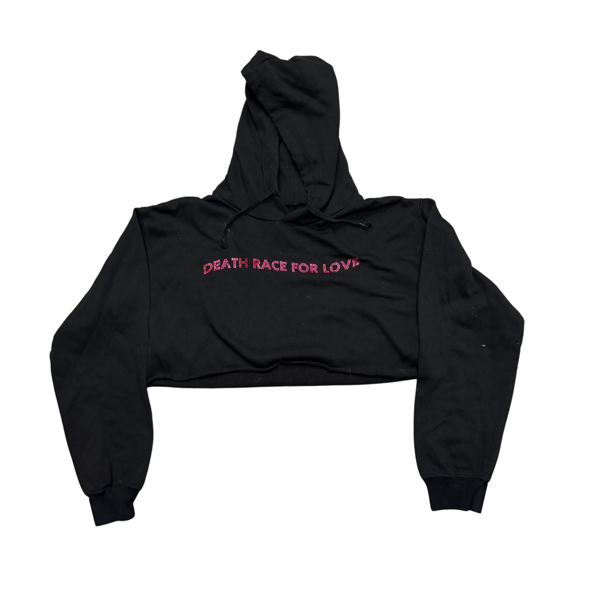 Death Race for Love Rhinestone Cropped Hoodie — Small