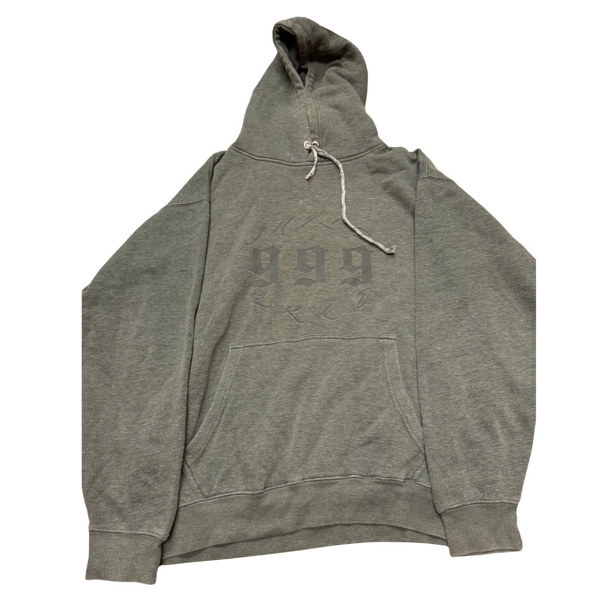 999 Fanmade Washed Hoodie - Gray — Large