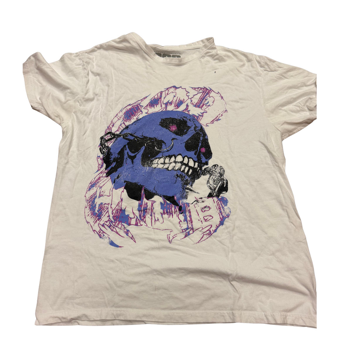 999Club 48Hr Skull T-Shirt - Cream — Large