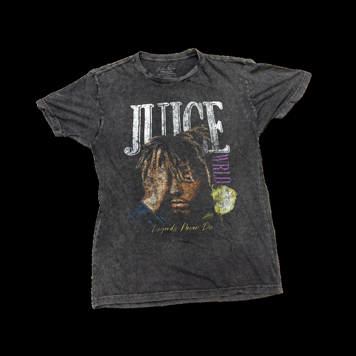 Juice WRLD Washed Retail T-Shirt - Gray — Medium
