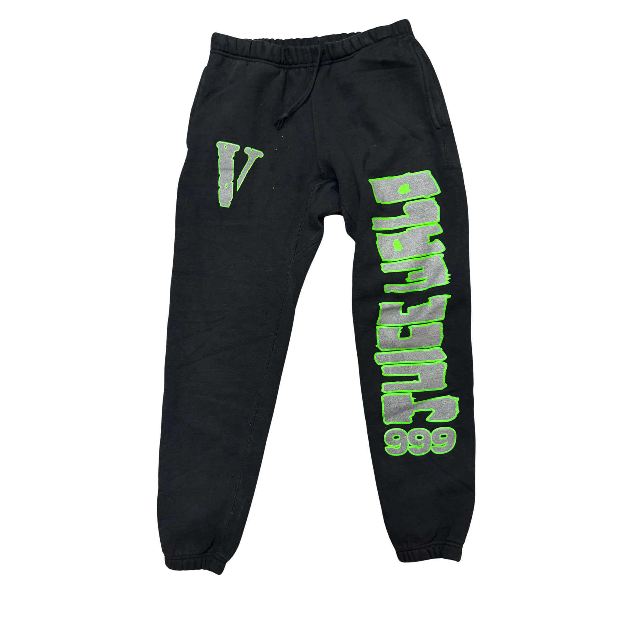 Vlone x DRFL Sweatpants - Black/Neon Green — Small
