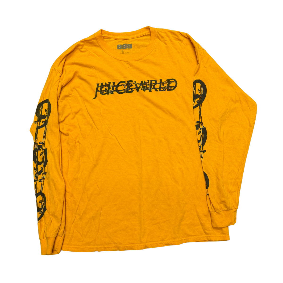 999Club Juice WRLD Barbed Wire Long-Sleeve - Yellow/Mustard — X-Large