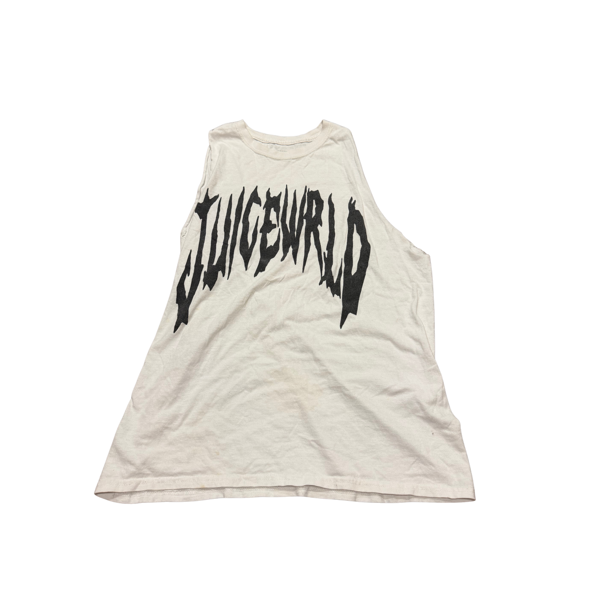 Juice WRLD Custom Cut-Off Tank Top - Cream — Large