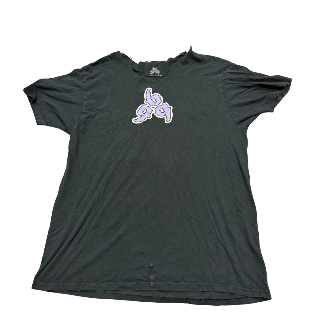 Legends Never Die Distressed Portrait T-Shirt - Black/Purple — Large