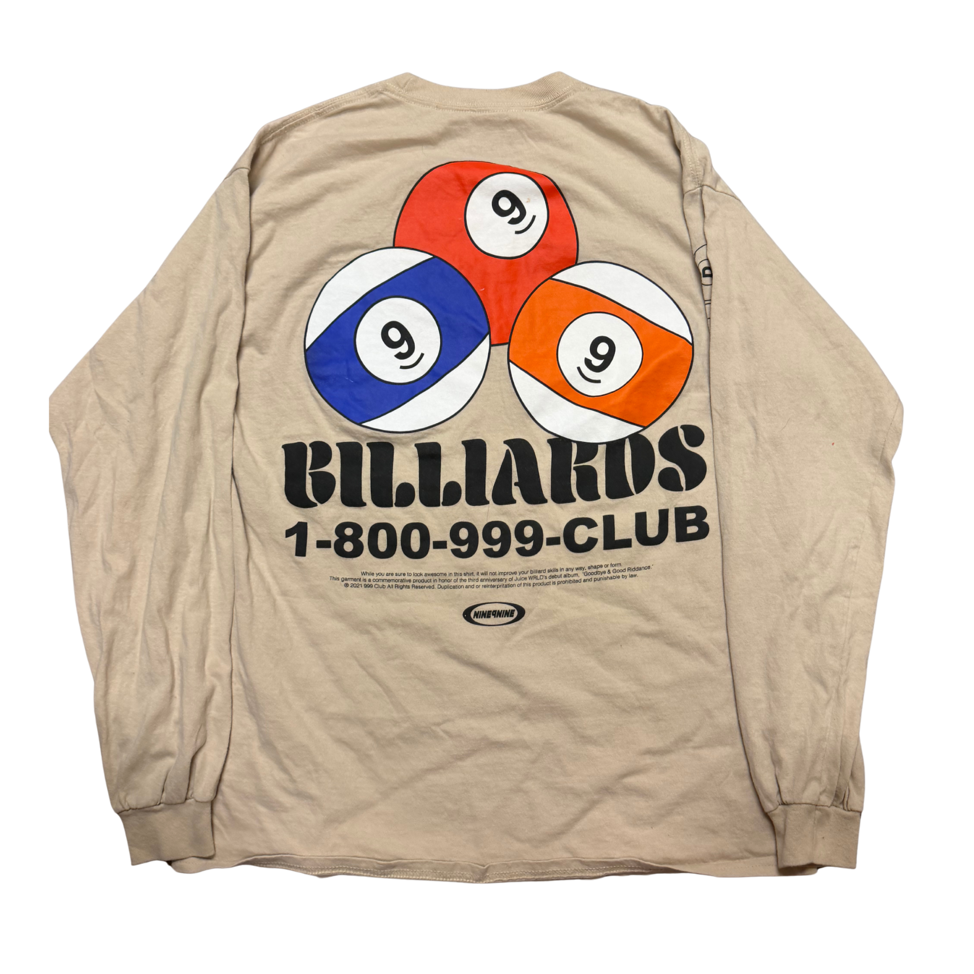 2023 GBGR Pop-Up Billiards Long-Sleeve - Beige — Large
