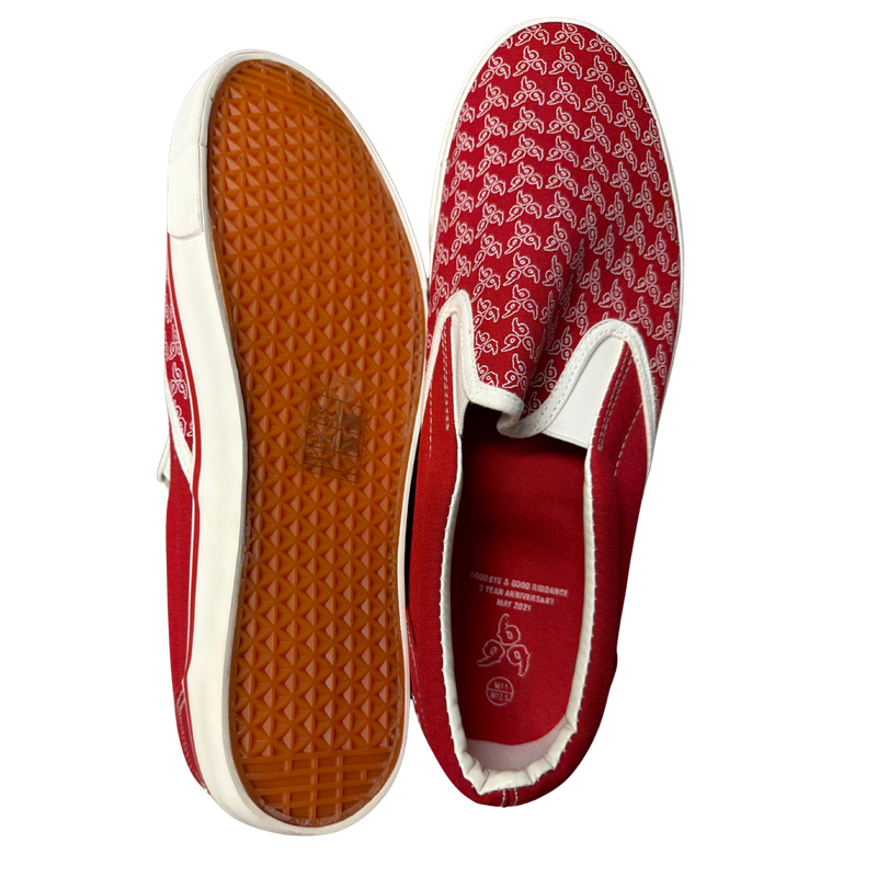 999 No Vanity Slip Ons — GBGR Pop-Up Red