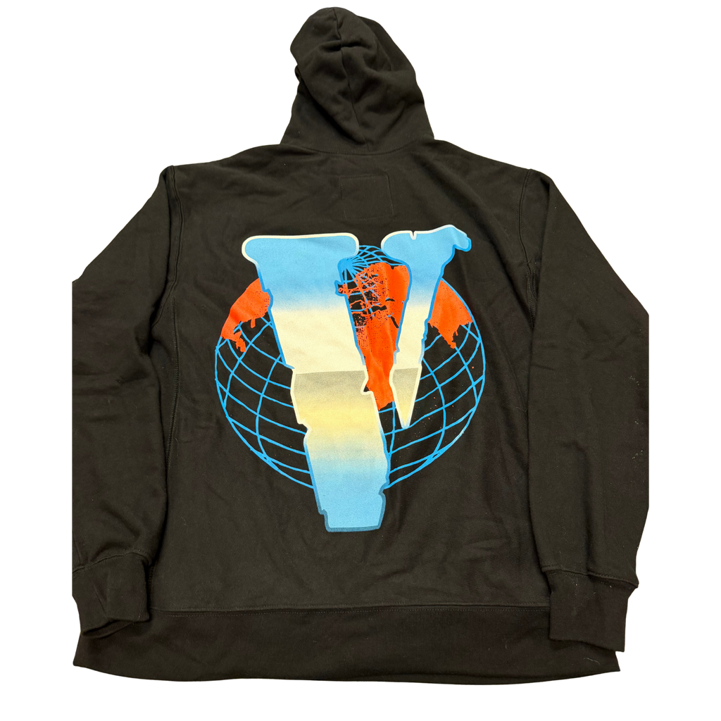Vlone DRFL Chrome Globe-V Hoodie - Black — Large