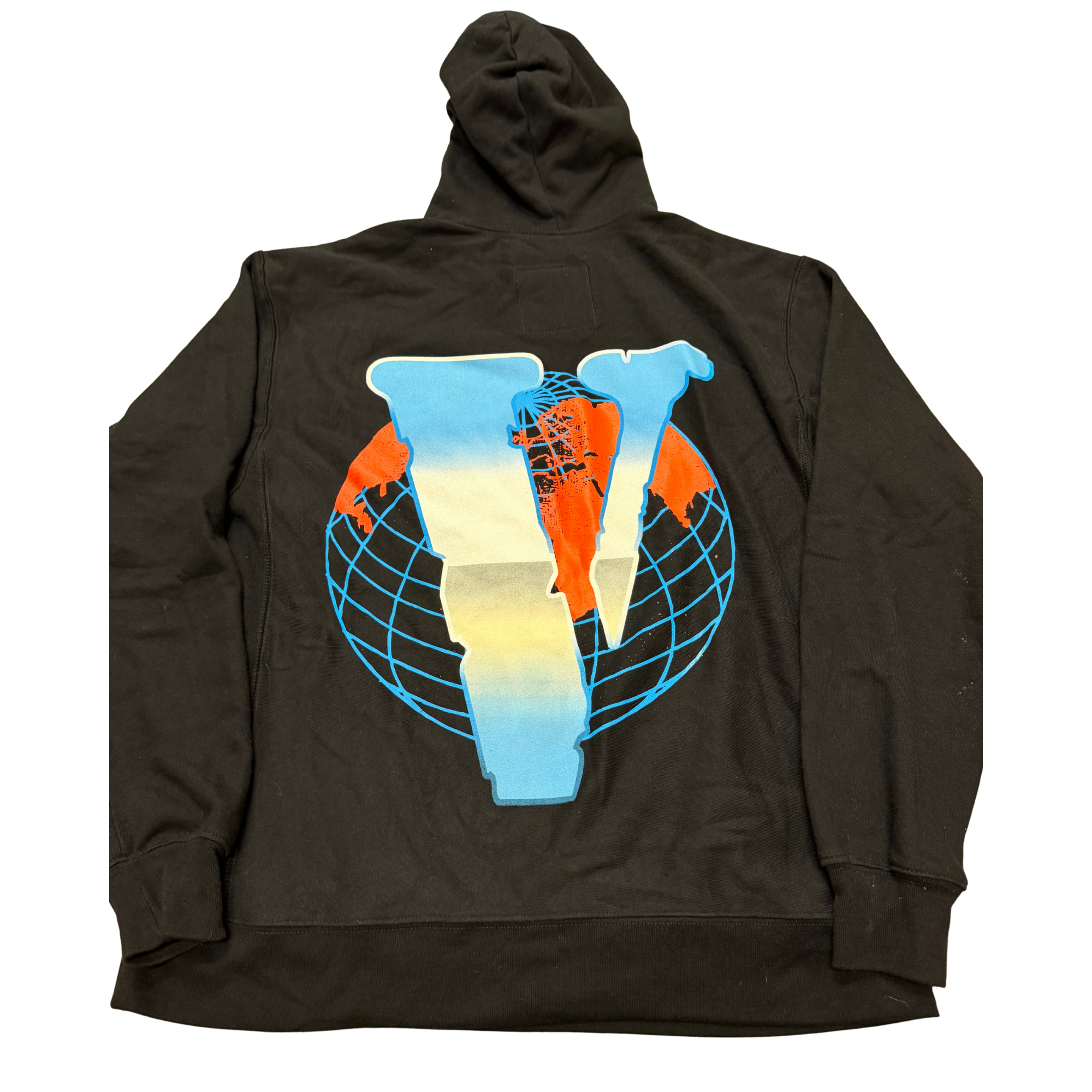 Vlone DRFL Chrome Globe-V Hoodie - Black — Large
