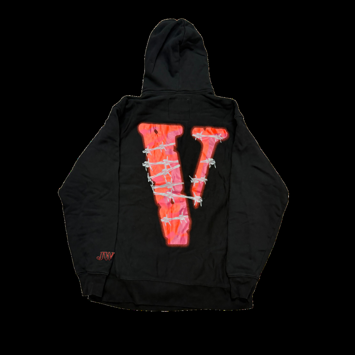 Vlone Barbed Wire DRFL Hoodie - Black/Red — Medium incoming / condition photo