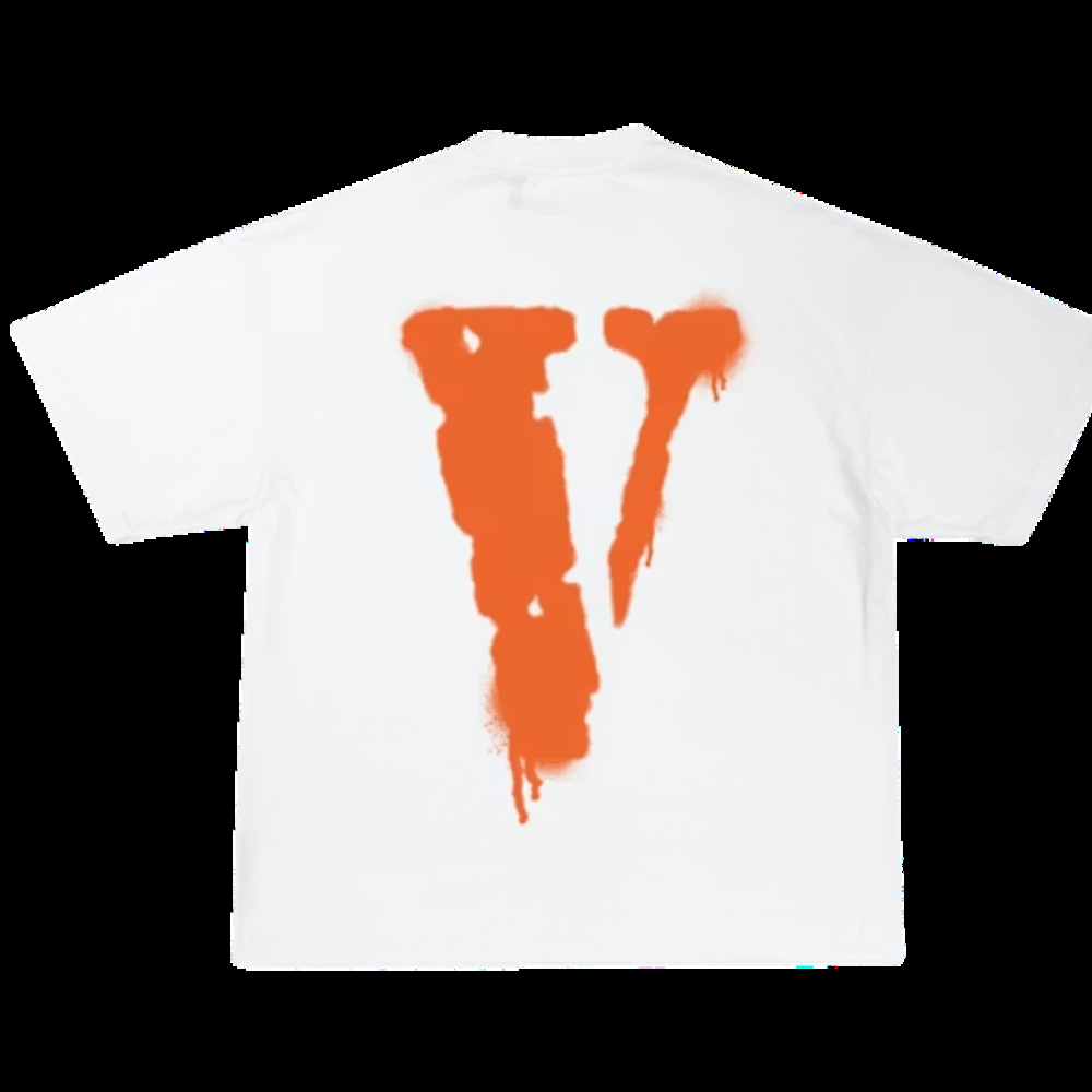 Vlone x LND Spray Paint T-Shirt - White/Orange — Medium