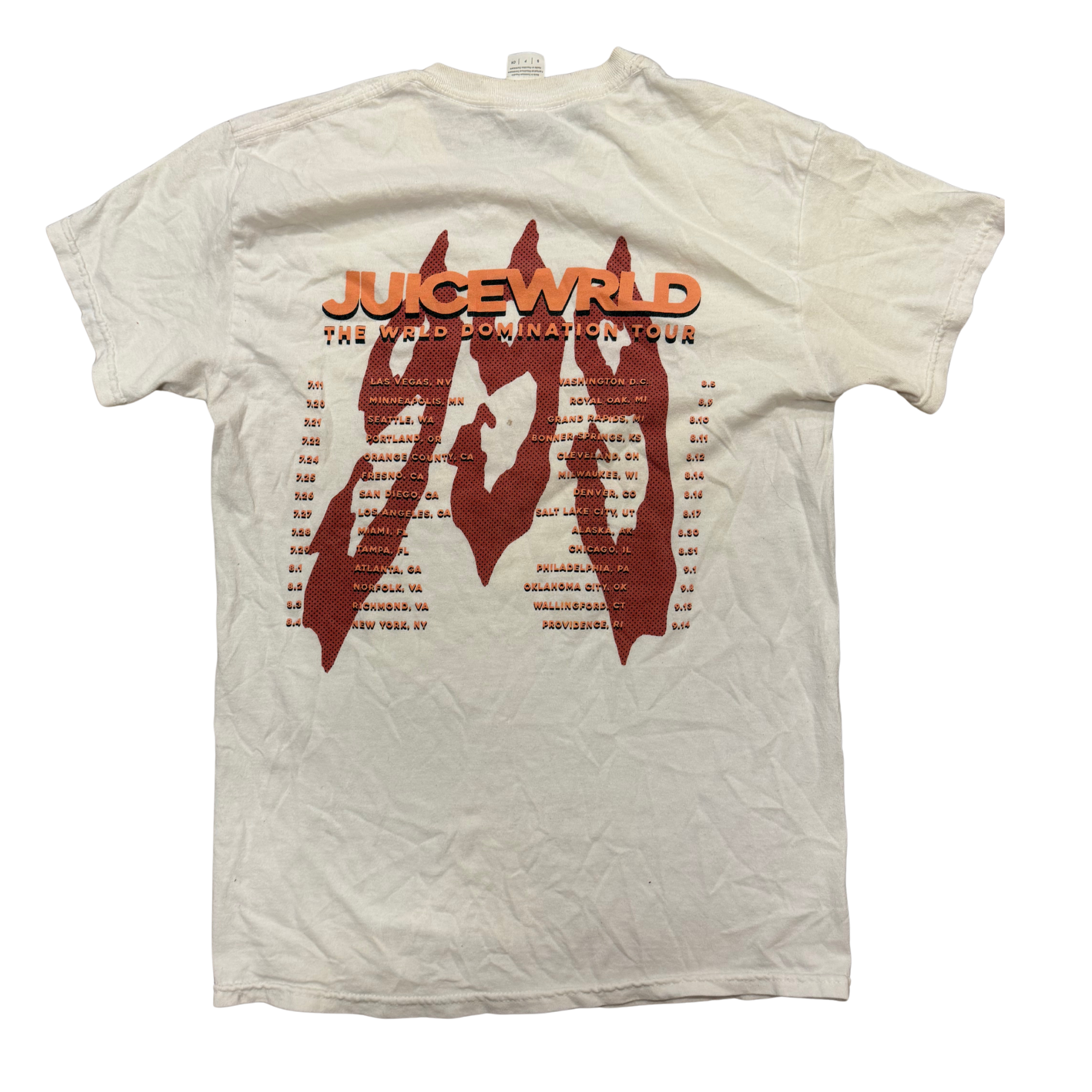 WRLD Domination Tour Tee Size Medium — Small incoming item / condition photo