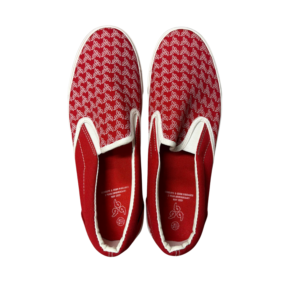 999 No Vanity Slip Ons — GBGR Pop-Up Red