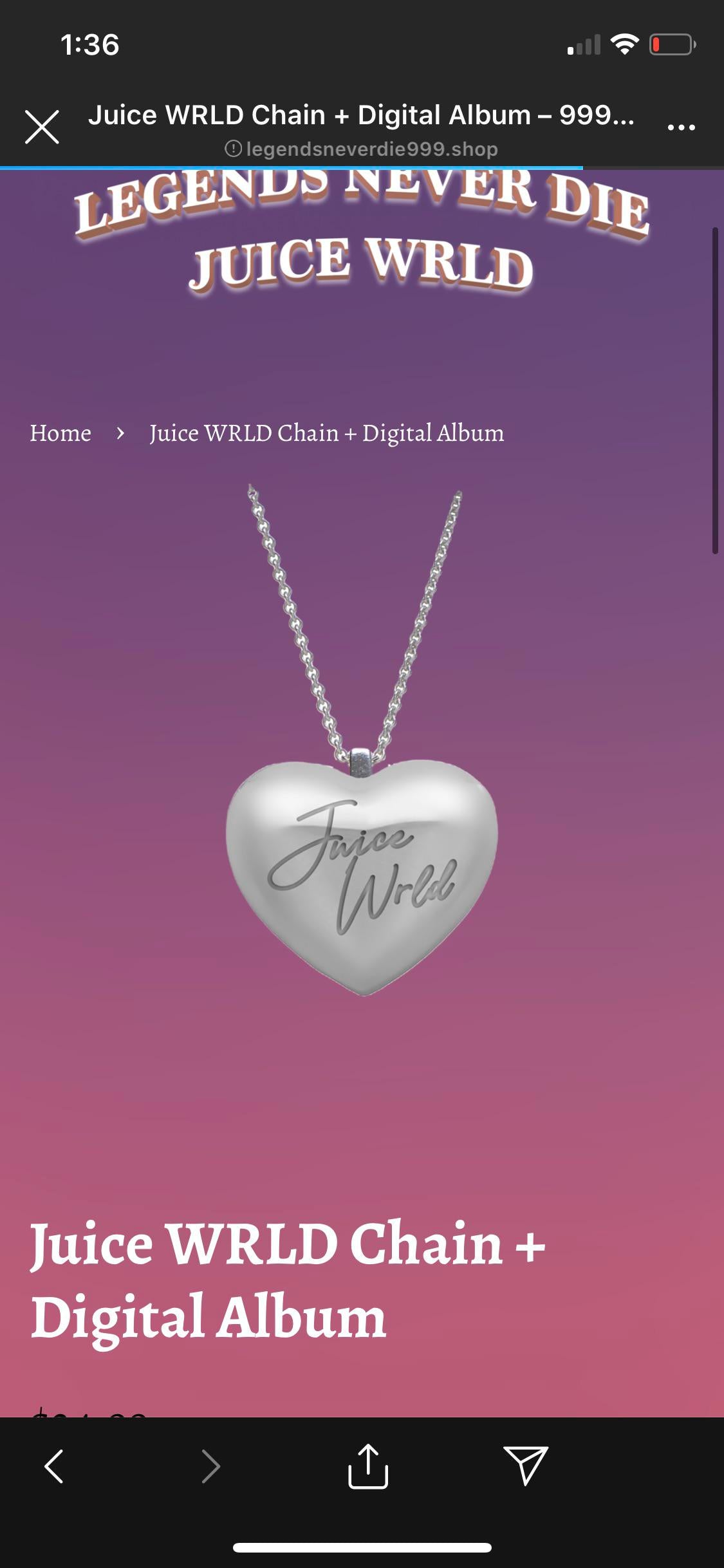 Juice WRLD Heart Chain & Pendant